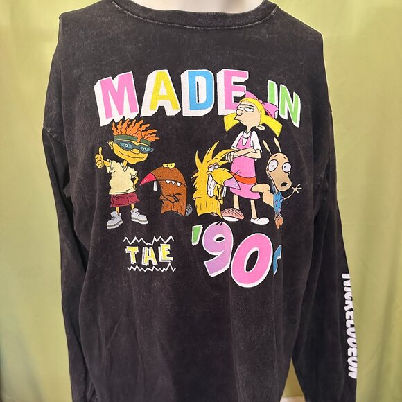 Nickelodeon Other - Nickelodeon Made in the 90's Men's Distressed Black Long Sleeve Shirt XL Cotton